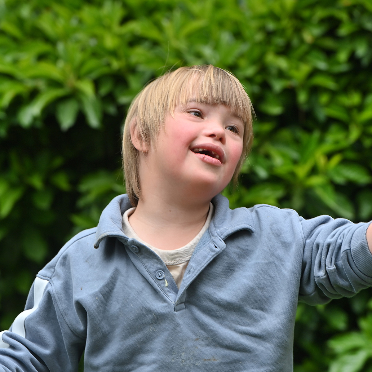 happy grant recipient smiling at Variety zoo experience