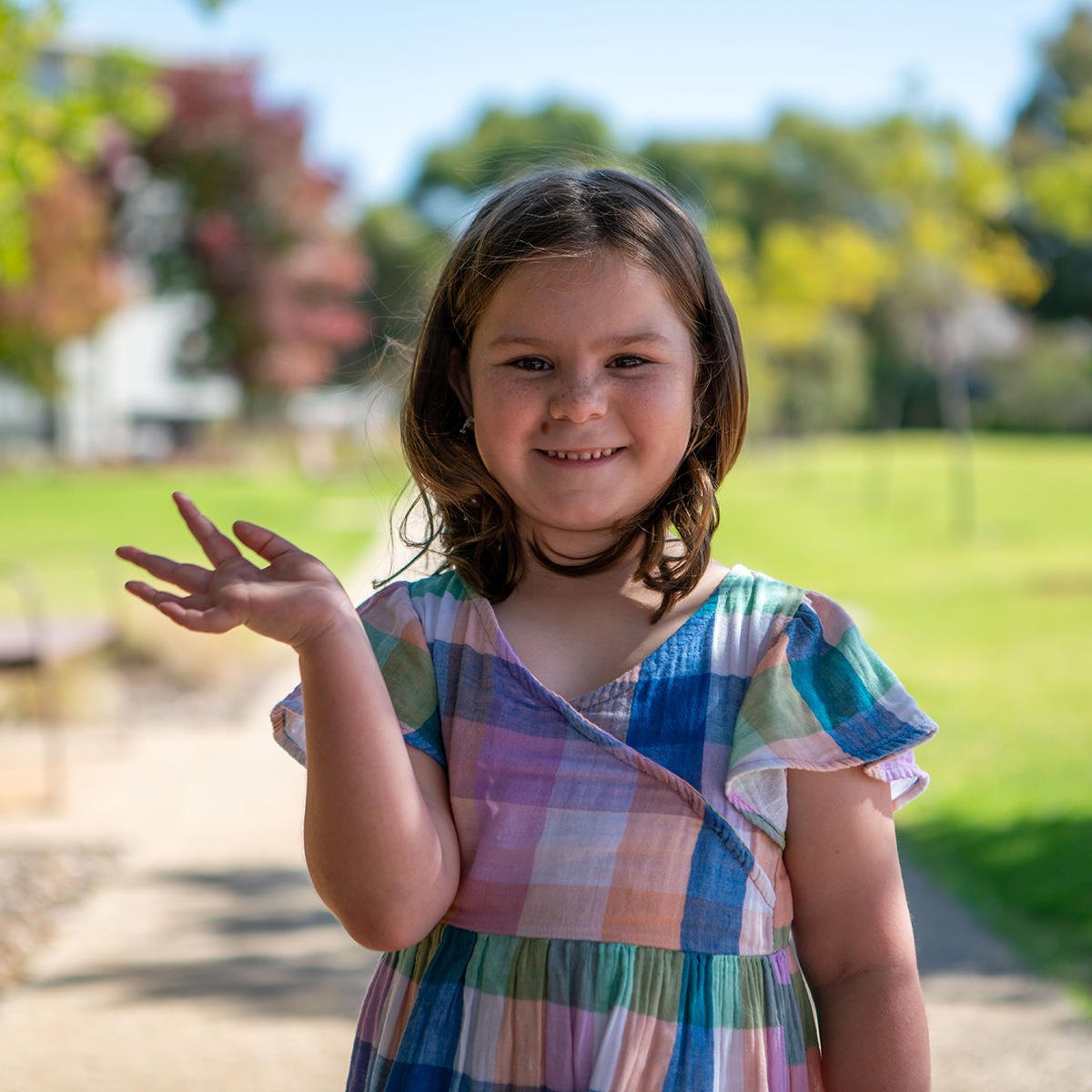 grant recipient happy with her new hearing device